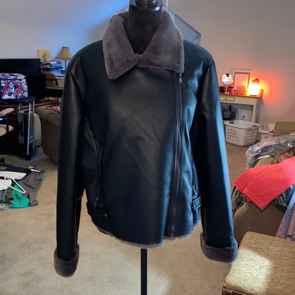 COPY - Ladies black  leather jacket extra large NWOT